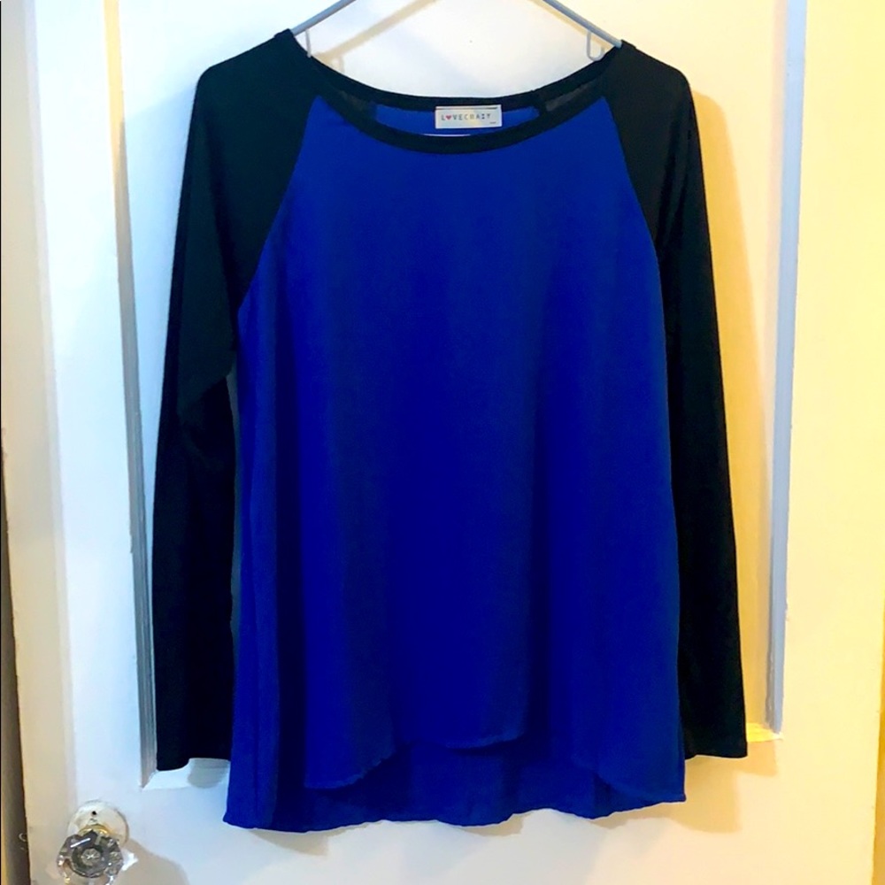 Black and Blue Baseball Tee